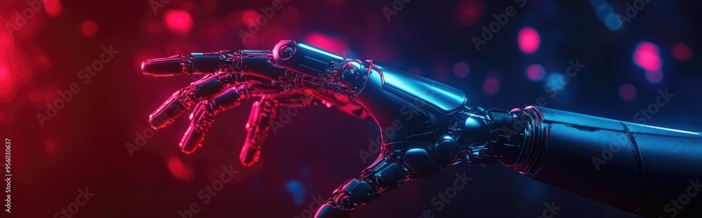 Aufkleber hand of a robot and astronaut depicted in a 3d cartoon rendering science fiction wallpaper