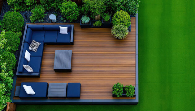 Outdoor living with backyard setups and activities, relaxing and enjoyable tones, space for text