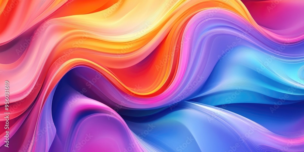 Poster colorful abstract background in a 3d cartoon style modern graphic art featuring fractal artwork a cr