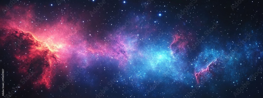 Poster Illustration of a space nebula in a 3D cartoon rendering Galaxy scene featuring starfield High resolution science fiction fantasy ideal for wallpaper and print