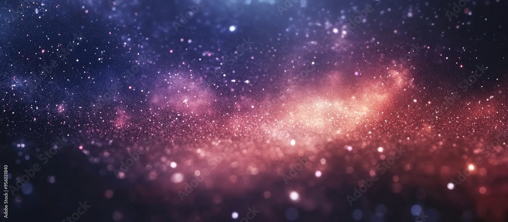 Poster fireworks with a blurred milky way background in 3d cartoon rendering
