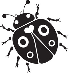 Ladybug vector black silhouette design for T-Shirt