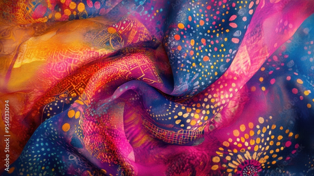Poster digital dupatta design featuring intricate patterns and vibrant colors