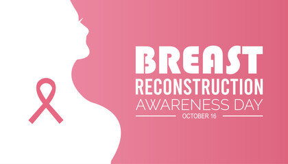breast reconstruction awareness day is observed every year on October. Medical Healthcare Awareness concept. background, placard, banner template Vector illustration design.