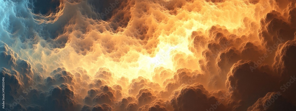 Aufkleber 3D cartoon rendering of abstract fractal clouds ideal for projects related to the universe cosmos astronomy science and education