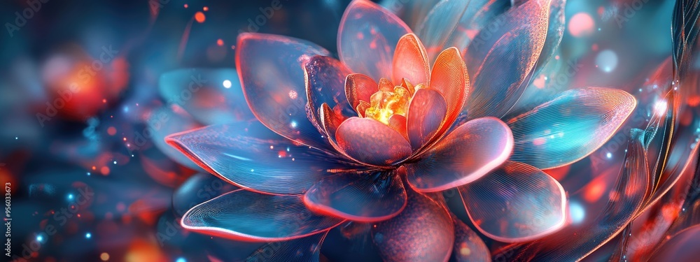 Aufkleber Beautiful Abstract Background in a 3D cartoon rendering Modern graphic art with colorful floral fractals and digital fantasy effects Ideal for trendy desktop wallpaper and futuristic banner design