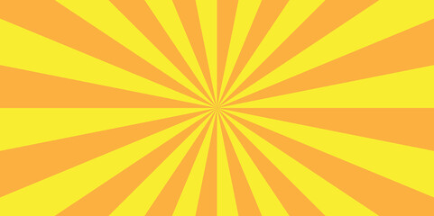 Sunburst beam light vintage shine and graphic summer explosion pattern. red and orange gradient bright sunrise isolated glow striped texture background.