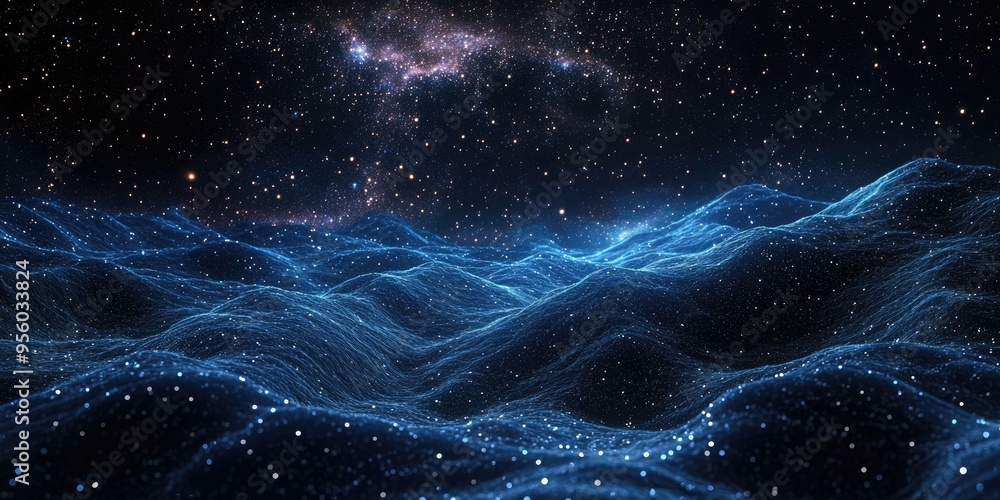 Aufkleber cartoon 3d rendering of a textured background depicting starry outer space