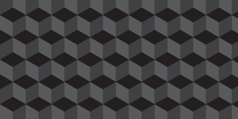 Seamless pattern block cube background. hexagon Cubes mosaic shape vector design. Minimal Abstract black and gray from cubes vector art design. Geometric tiles and mosaic creative stylish