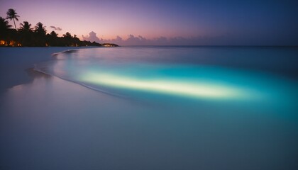 Fototapeta premium Bioluminescent Beaches (Various locations): Some beaches around the world, like Mosquito Bay in Vieques, Puerto Rico, 