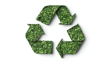 Green Recycling Sign or Sticker for Sustainability and Conservation Concept Isolated on White Background