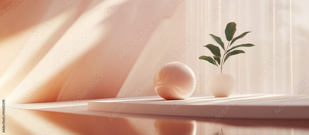 Aufkleber elegant minimalistic background 3d illustration and rendering