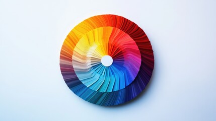 Obraz premium Isolated color wheel on a white background featuring a gradient to white illustrating color theory with primary secondary and tertiary colors