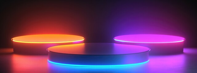 Colorful background podium for advertising display 3D rendering