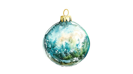 Watercolor christmas ornament christmas on transparent background, png	