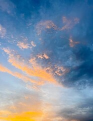sunset sky with clouds