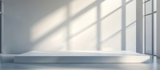Obraz premium Empty room design platform blank product display blurred background 3D rendering