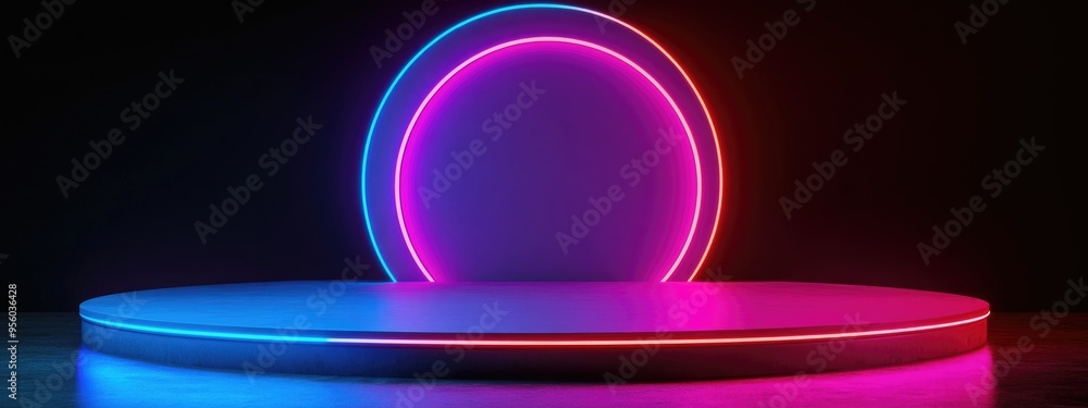 Aufkleber colorful background podium for advertising display 3d rendering