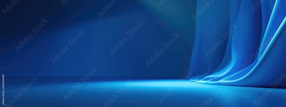 Leinwandbilder Blue abstract background suitable for product presentation Ideal for a summer themed backdrop Empty display for showcasing products 3D rendering