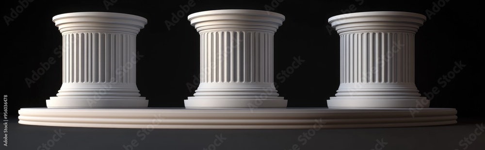 Aufkleber greek style podium pedestal with columns 3d rendering