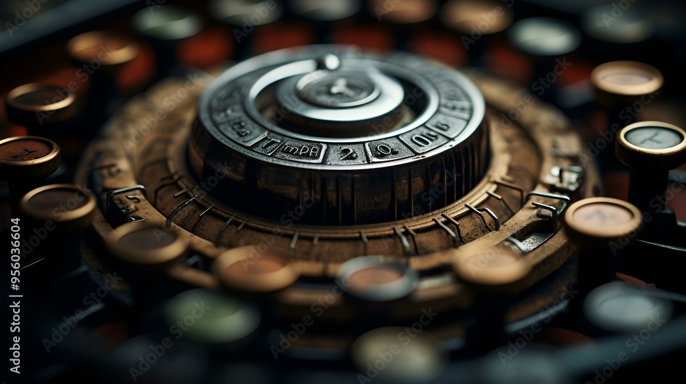 Poster a circular object with numbers on it.