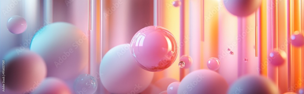 Poster Abstract backdrop featuring various elements 3D rendering