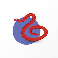 flat design of snake illustration
