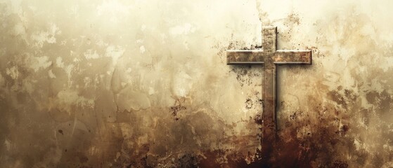 A minimalist image of a cross with a soft, faded background, symbolizing simplicity and faith