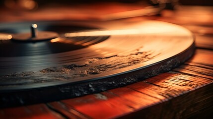 Obraz premium a close up of a record. 
