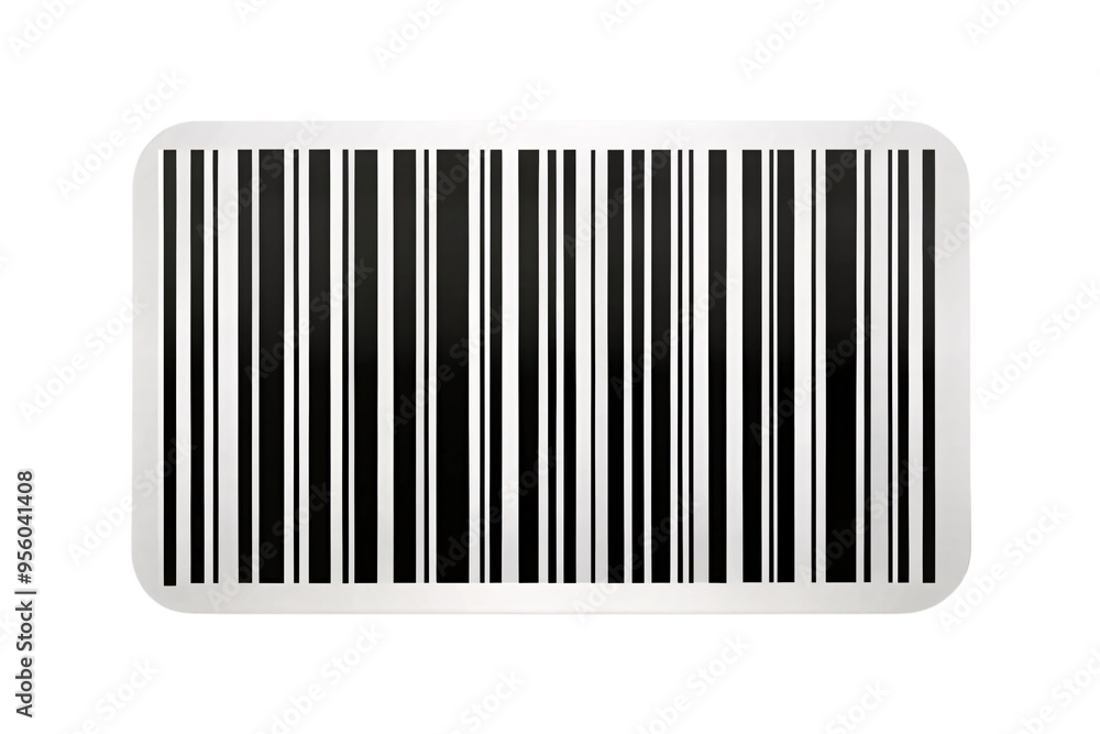 Poster a barcode with rounded corners, with slightly different line thicknesses and spacing on a transparen