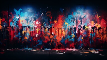 Obraz premium a colorful paint splatter on a wall. 