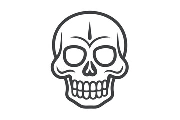 Halloween Skull line art vector illustration isolated on white background