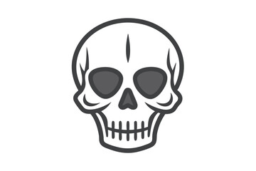 Vector skull line art illustration on white background