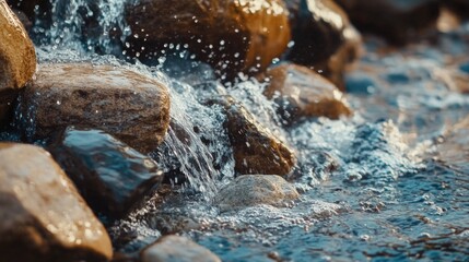 water flowing over rocks