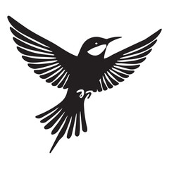 Naklejka premium Stylized Merops Apiaster Vector - Black and White Bee-Eater Silhouette