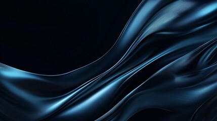 Obraz premium Abstract blue waves flowing gracefully across a dark background.