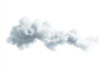 A fluffy cloud formation against a white background, evoking a serene atmosphere.