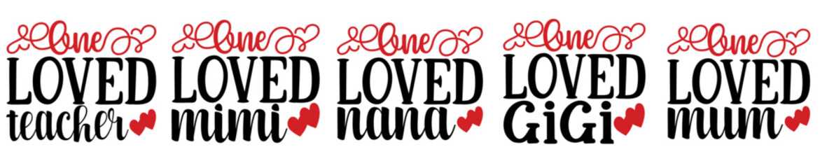 Modern Valentines Bundle Typography, Trendy Retro Style Illustration Set Vector Illustration for Sticker, Magazine, Gift Card