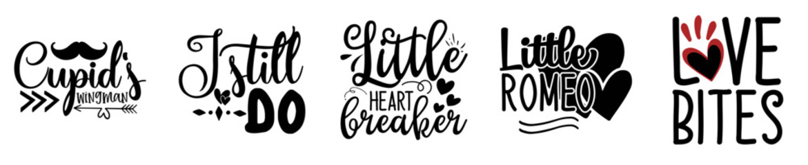 Classic Valentine Bundle Heart Labels And Badges, Calligraphy Bundle Vector Illustration for Mug Design, Flyer, Book Cover