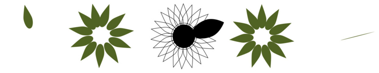 Modern Sunflower Bundle Quotes, Typographic Emblems Pack Vector Illustration for Social Media Post, Sticker, Stationery