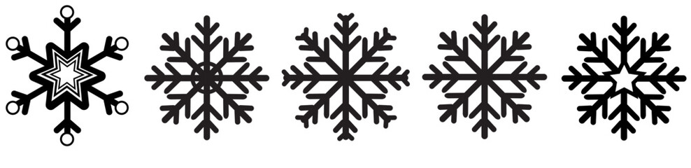 Vibrant Snowflake Bundle Flake Winter Silhouette Graphics Typography, Inscriptions Pack Vector Illustration for Printing Press, Packaging, Decal