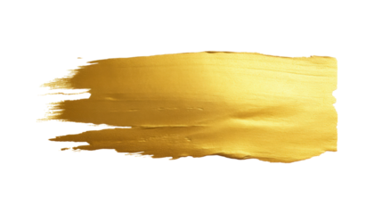 Gold paint brush stroke on white background. Ideal for luxury branding, artistic designs, elegant invitations, and creative graphic projects
