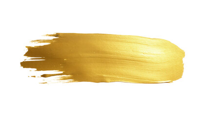 Gold paint brush stroke on white background. Ideal for luxury branding, artistic designs, elegant invitations, and creative graphic projects