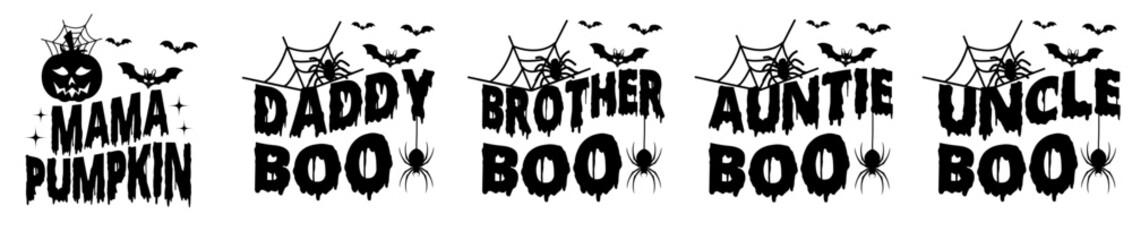 Minimal Retro Halloween Bundle Labels And Badges, Typography Set Vector Illustration for Infographic, Announcement, Presentation