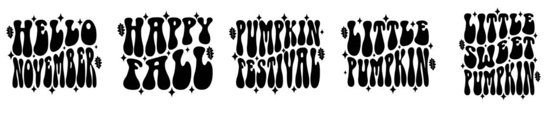 Classic Retro Autumn Bundle Calligraphic Lettering, Labels And Badges Pack Vector Illustration for Presentation, Poster, Infographic © David