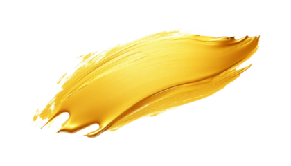 Gold paint brush stroke on white background. Ideal for luxury branding, artistic designs, elegant invitations, and creative graphic projects