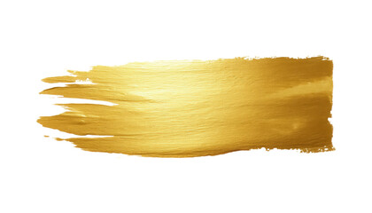 Gold paint brush stroke on white background. Ideal for luxury branding, artistic designs, elegant invitations, and creative graphic projects