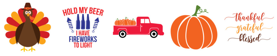 Simple Holiday Mega Bundle Quotes, Phrases Set Vector Illustration for T-Shirt Design, Announcement, Motion Graphics