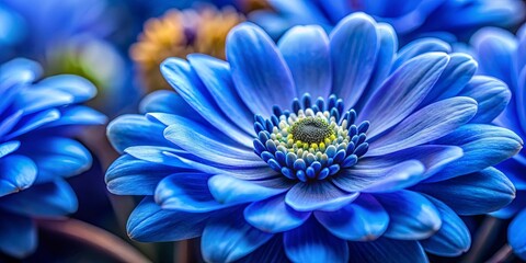 Close-up of a vibrant blue blooming plant in focus