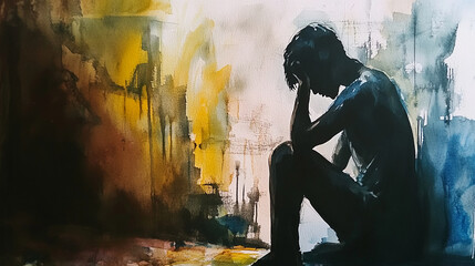 Fototapeta premium mental health awareness day bipolar disorder anxiety stress emotional background